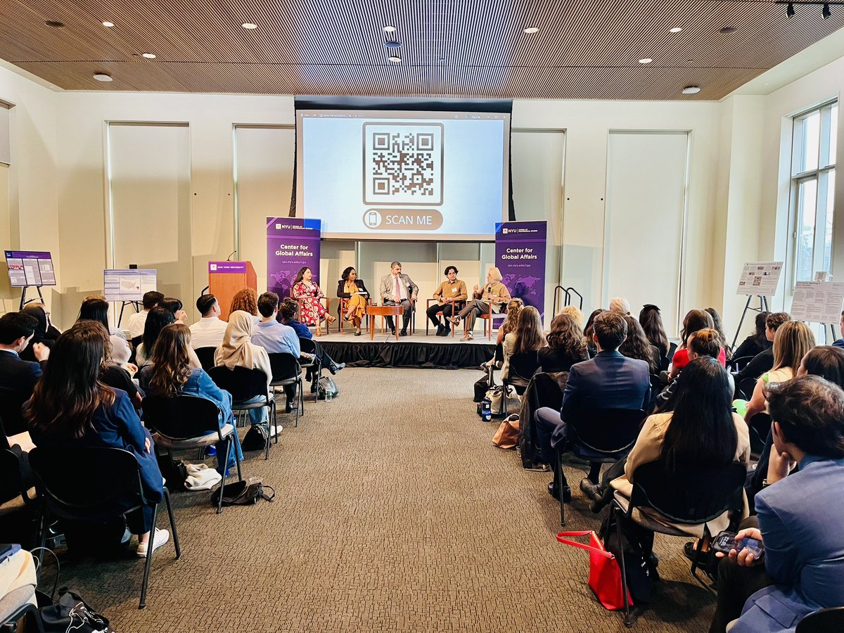 Happening now! @NYUCGA showcase celebrating all of the hard work of our graduates and current students! Great discussion of democracy and excited to celebrate with faculty and graduates the many accomplishments this academic year. @NYUSPS @Jumo_Ayandele @wpssidhu @ProfAnkersen