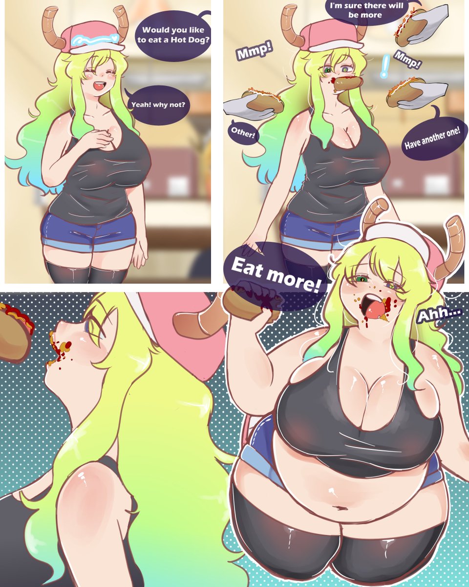 Fatcakeke's tweet photo. part 1/3 of Lucoa fattening! my first mini comic, I don't have much experience but I didn't know what to make a comic for quite some time

To have the next part: 200❤ and 50🔁

#KobayashisanChiNoMaidDragon #Lucoa #Fat #Feederims #BBW #Waifu https://t.co/N781X13tlH