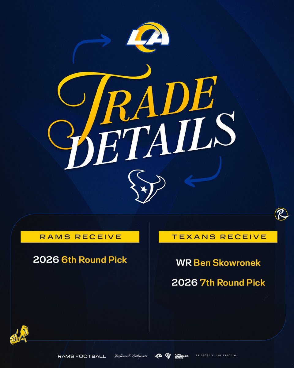 We have agreed to a trade with the Houston Texans.