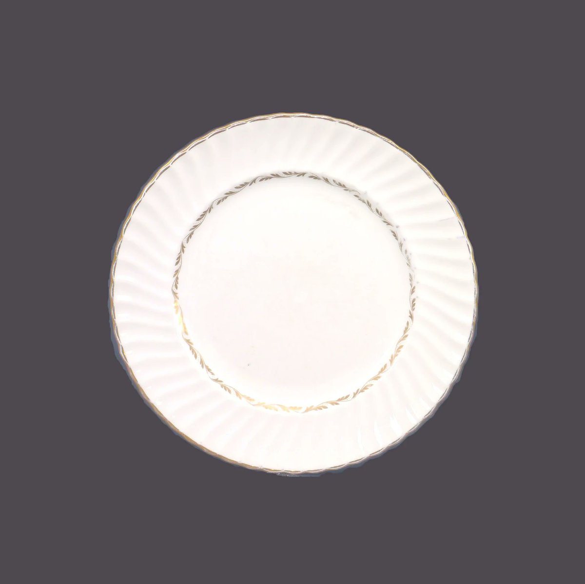 Royal Adderley Orleans H1416 bone china dinner plate made in England. etsy.me/4bz6hen via @Etsy #BuyfromGroovy #antiqueshop #tabledecor #tableware #dinnerware #RoyalAdderley #AdderleyBoneChina #AdderleyOrleans #goldwhitedishes #EtsySellers
