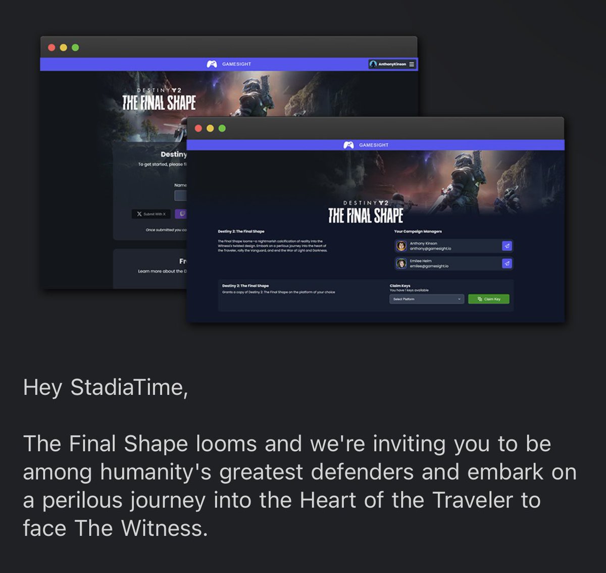 StadiaTime's tweet image. I GOT INVITED TO BE A #BungieCreator AND WAS SENT THE FINAL SHAPE BY @Bungie !!

I want to give back for everyone’s support, so I’m giving away TWO Final Shape expansions 🙌

💠 Like &amp;amp; Retweet, then post a picture of your best LIGHT or DARK themed drip

Winners picked on 5/24❤️😊