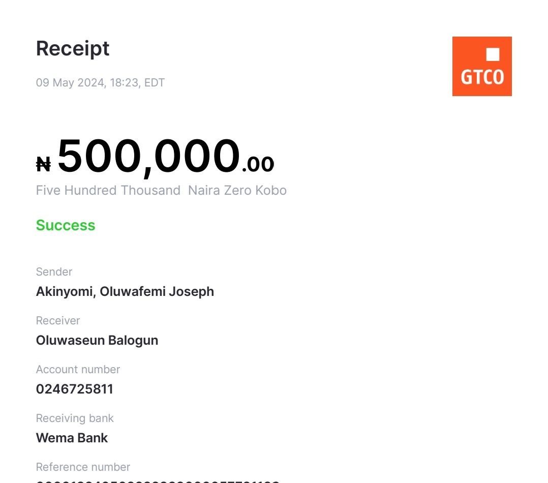 An update. For transparency and accountability, the sum of N543,000 has been raised in total for @Olori_Seun1 . God be praised. God works in mysterious ways.