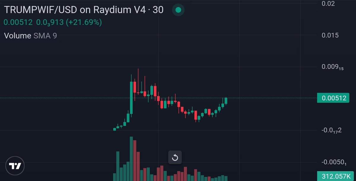 Im up over 10x on #TRUMPWIF chart still looks primed with good volume. 

Gotta love shit coins! 🤣
