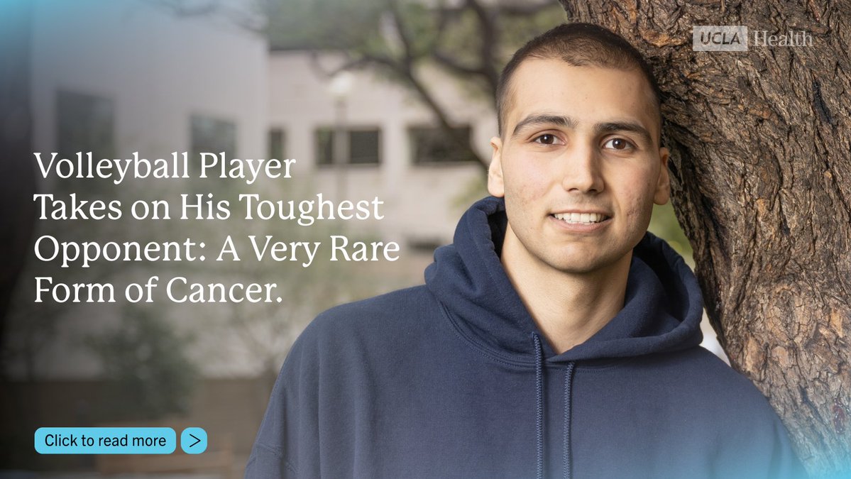 When top collegiate volleyball player Sina Sinbari’s back started hurting, he figured he’d pulled a muscle. After an MRI, he received the news: it was cancer — a rare sarcoma that produces tumors in the abdomen and pelvic area. Read his story: ucla.in/4bvnLrO