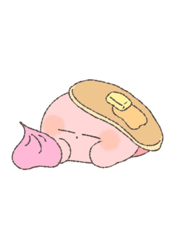 カービィ「パンケーキ食べたい  #1日1低画質カービィ」|にめのイラスト