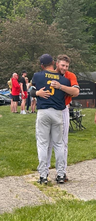 IndianaAstros's tweet photo. One of our fave pics! Former Astros players @_jyoung22_ and @jtreed2425 after competing against one another at the next level. These two were part of a great group of players we had come through. Thankful for all of them and their families. Great to see the men they are becoming. https://t.co/ncj6FBKvUi