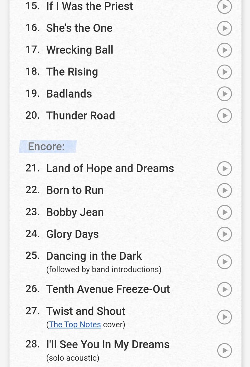 BruceTourNews's tweet photo. The setlist from the show in Belfast (NIE), May 9th 2024
Another great setlist! Glad to see LOHAD back 😎 https://t.co/uC3uWvjJVy