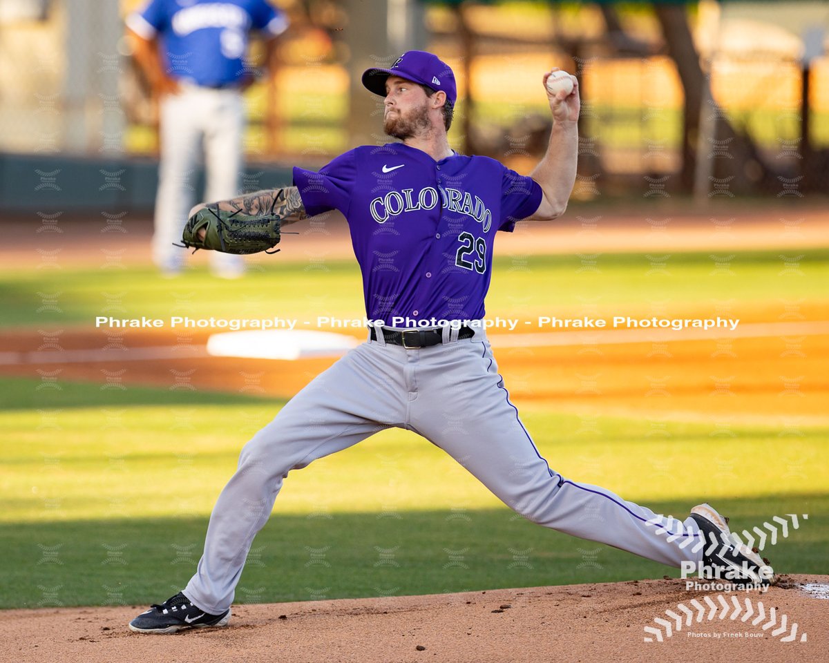 Nick Bush (29) LHP Rockies 2018 8th rd Rehab 1st game since July 2022 @LCHSTrojans #leesburgleftie @LSUbaseball #geauxtigers #rockiesbaseball #rockies #coloradorockies #losrockies @roxmilbreport @rockies_fanly @PurpleRow @RockiesCensus @RockiesFutures #ArizonaComplexLeague #ACL