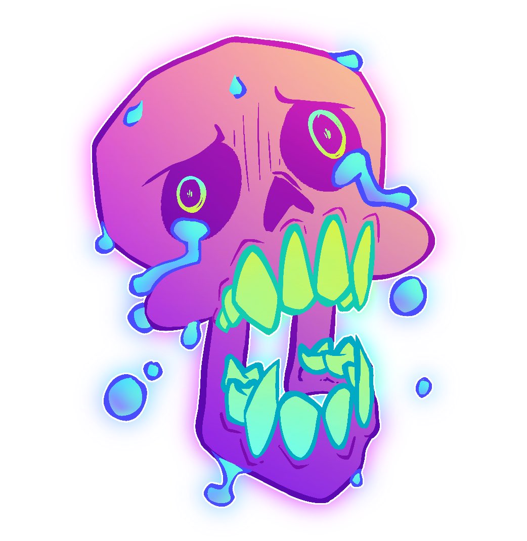 Tryna back into the swing of things with some more colored art :] Today’s episode: very displeased skull character