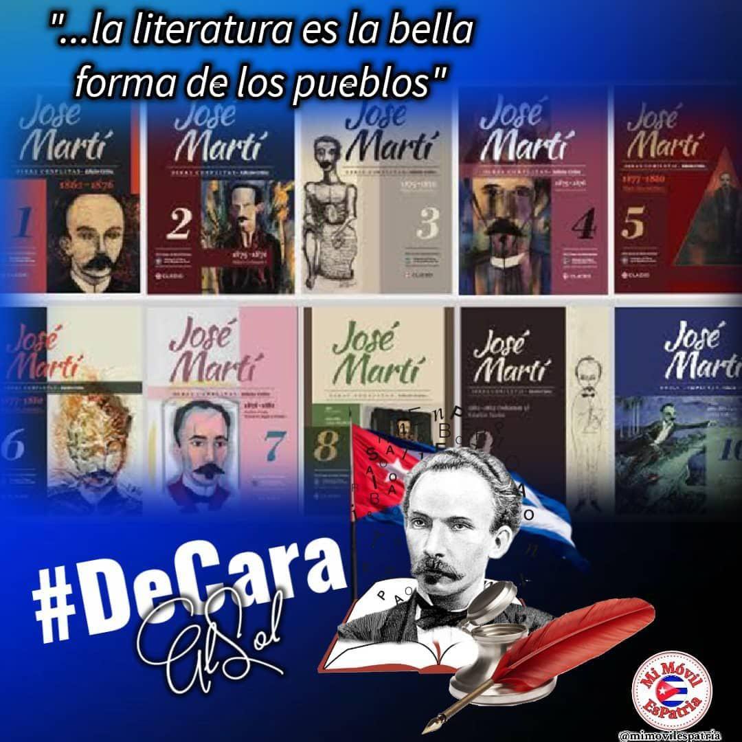 @mimovilespatria Siempre hay que volver a Martí, máxime cuando se acerca el 19 de mayo. ✍️José Martí: 'La literatura es la bella forma de los pueblos...'. #DeCaraAlSol se fundan, el poeta, el escritor, el patriota...de #Cuba, América nuestra y el mundo 🌐. #MiMóvilEsPatria 🇨🇺
