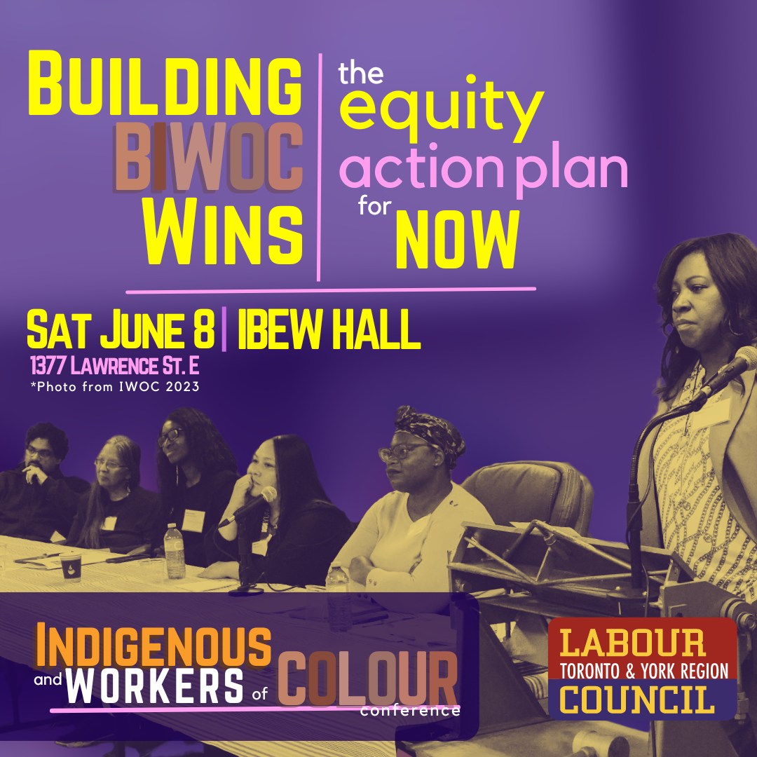 JUNE 8th: Join us for the 2024 Indigenous & Workers of Colour Conference (IWOC) - Registration Now Open! This year's workshops include: 💡AI 💡Anti-Oppression 💡Empowering Racialized Voices 💡Transit4all 💡Building BIWOC Leaders & more! Register ⤵️ labourcouncil.ca/iwoc2024