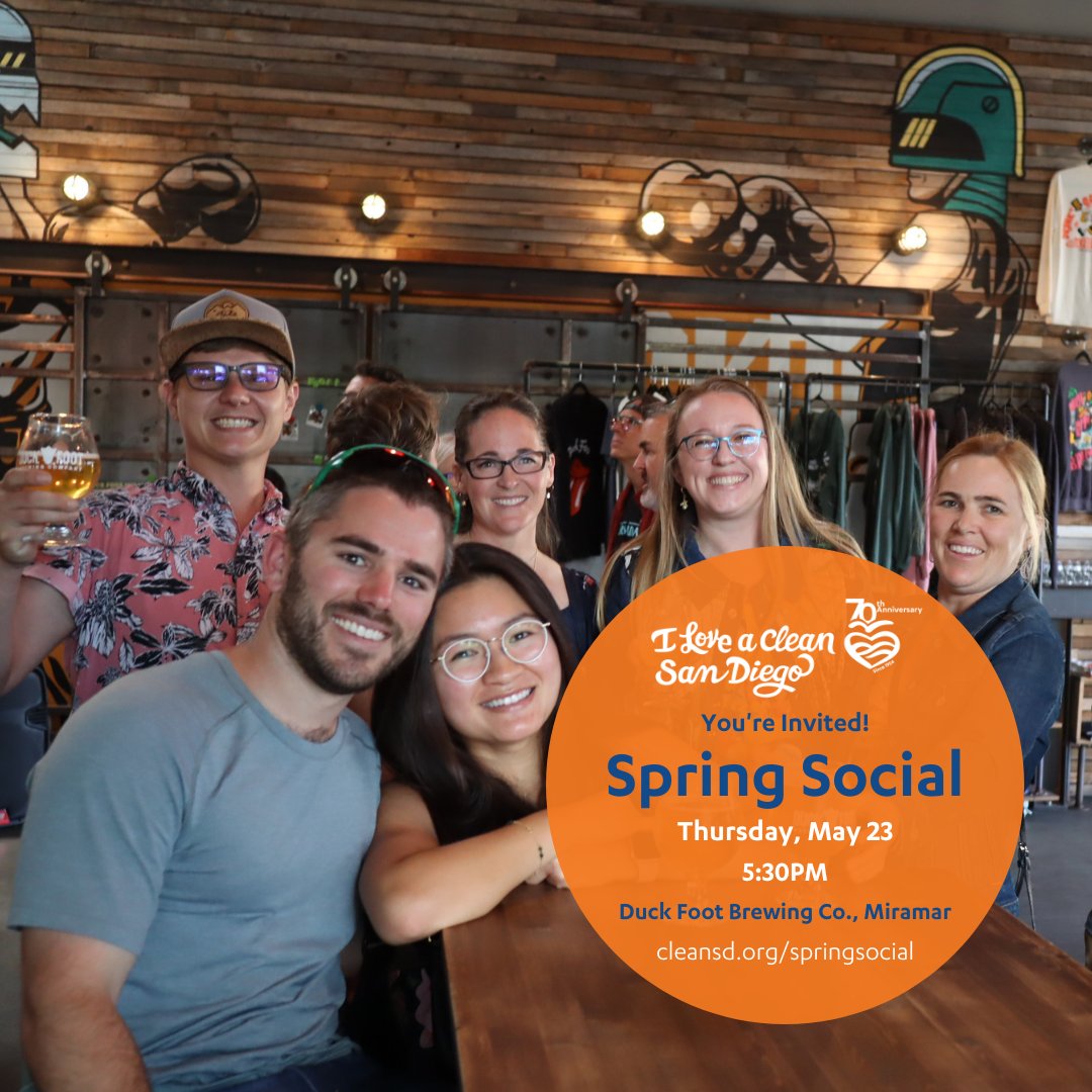 🎉 You're invited! 🎉 Celebrate I Love A Clean San Diego and the community's accomplishments across the region at our Spring Social event. 

We will celebrate volunteers, share ILACSD's impact, and exciting updates for the year ahead. 

For tickets, visit: paybee.io/@ilacsd@19