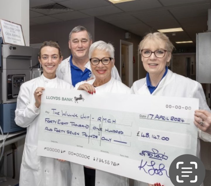 As patron of @gemappeal for 24 yrs, I'm proud to play a small part in helping to raise another £48,000 to employ a doctor of genetics for another year @RMCHosp helping children with genetic conditions such as Hunters Syndrome ❤️