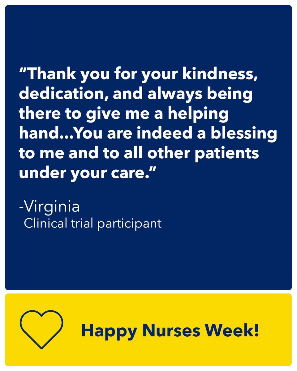 Our nurses give their all 365 days a year, and it certainly does not go unnoticed. Thank you, nurses! Happy Nurses Week! #NursesWeek @MedStarResearch