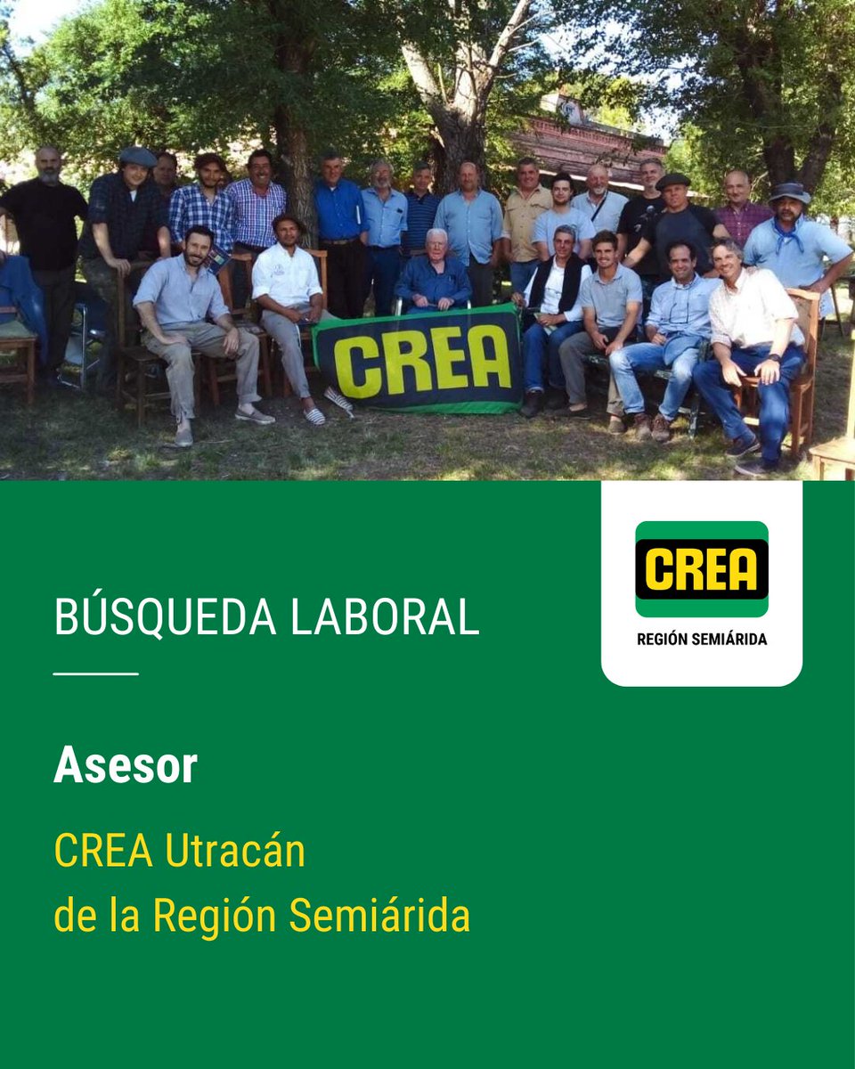 Un Grupo CREA pampeano está buscando Asesor/a 🔍 ¿Sos vos?

Acompañá a 14 empresas ganaderas dedicadas a la cría y recría de ganado a alcanzar sus objetivos y crecer 🐂🆙

📍 Carro Quemado, General Acha y Hucal, La Pampa   

Postulate aquí 👉🏻 tinyurl.com/AsCREAUT