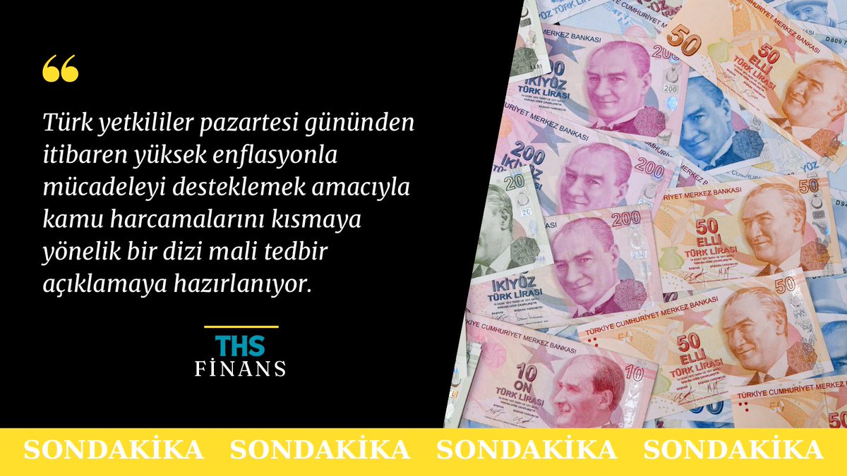 📊 Türk yetkililer pazartesi gününden itibaren yüksek enflasyonla mücadeleyi desteklemek amacıyla kamu harcamalarını kısmaya yönelik bir dizi mali tedbir açıklamaya hazırlanıyor.

-Bloomberg News