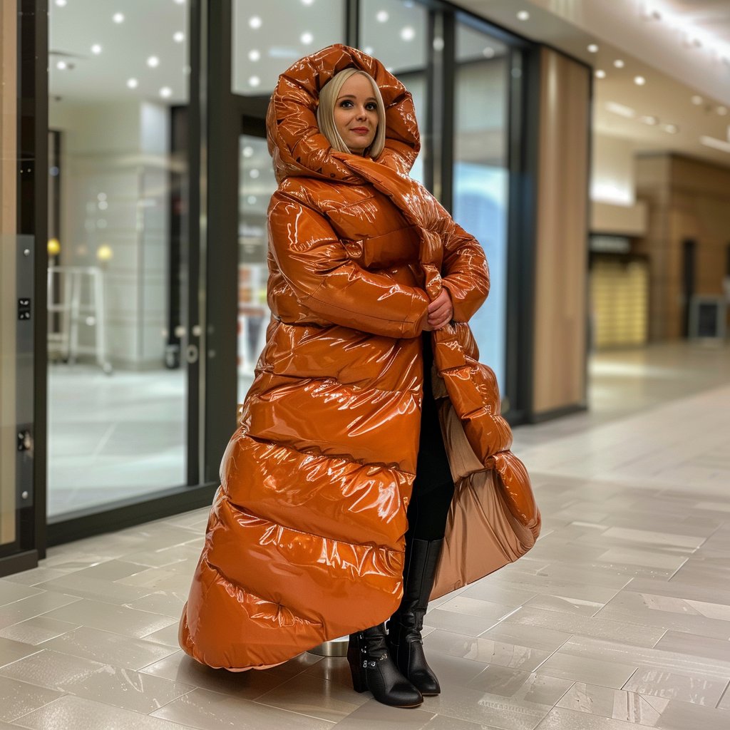 8 images of women in shiny orange wrap down coats have dropped on Patreon for our top tier of Patrons...

Follow us for more great content

#downcoat #puffercoat #wrapcoat #wintercoat #moncler #aiart #midjourneyart