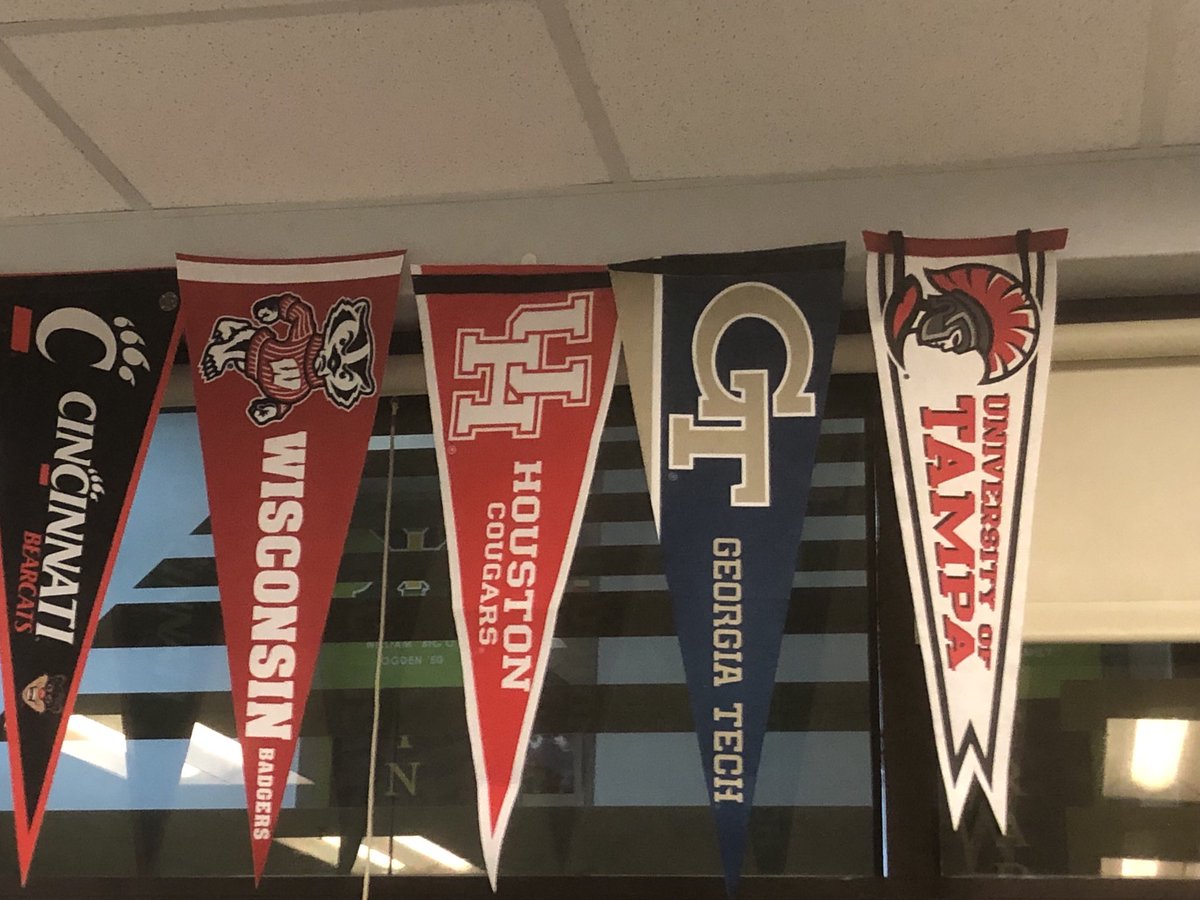 Thanks to Grant Wilson for the Georgia Tech pennant and Killian Allgeier for the Univ of Tampa pennant, both of the class of ‘24!