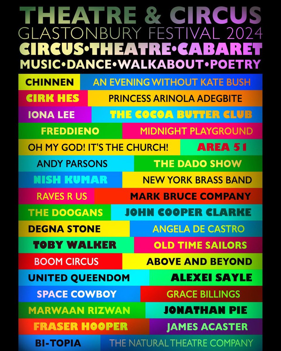 #glastonbury @theatre_circus @JonathanPieNews wow what a line-up!