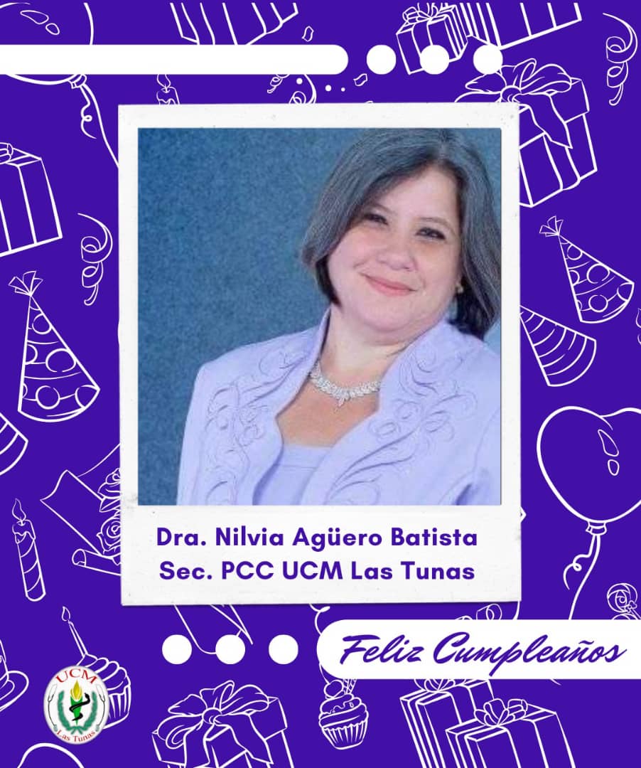 Hoy nuestros corazones se llenan de alegría al celebrar un año más de nuestra queridísima Secretaria del PCC en la Universidad la Dra.Nilvia Agüero Batista que para nosotros es más que eso: es una madre, una amiga ,una compañera ... 
🤗🎊🎉Muchas felicidades 🎉🎊🤗