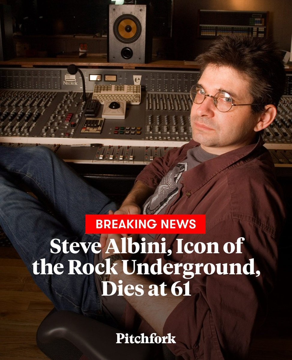 I'm grateful that los angeles now has @mattpinfield live on @TheSoCalSound to talk and walk us through the shock and pain of losing steve albini today. It is why live terrestrial local radio is still so powerful and important. We lost an ACTUAL creator 🎚🎙🎧
#RIPSteveAlbini