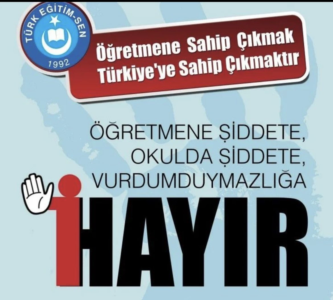 Hani “bir harf öğretenin 40 yıl kölesi olacaktık”. Hani dünyanın her yerinde öğretmenler toplumun en saygıdeğer unsurlarıydı.
Öğretmenlerimize şiddet, ülkemize, milletimize, geleceğimize sıkılan kurşundur.
 #ÖğretmenTekYürek