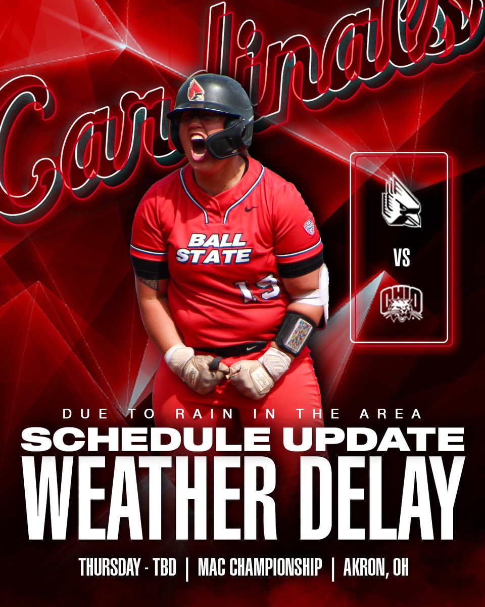 With rain currently rolling through the Akron area, we are officially in a weather delay at the @MACSports Championship Once play resumes in the Miami v Toledo game (currently T4), will post an updated start time for our contest versus Ohio #ChirpChirp x #WeFly x #MACtion