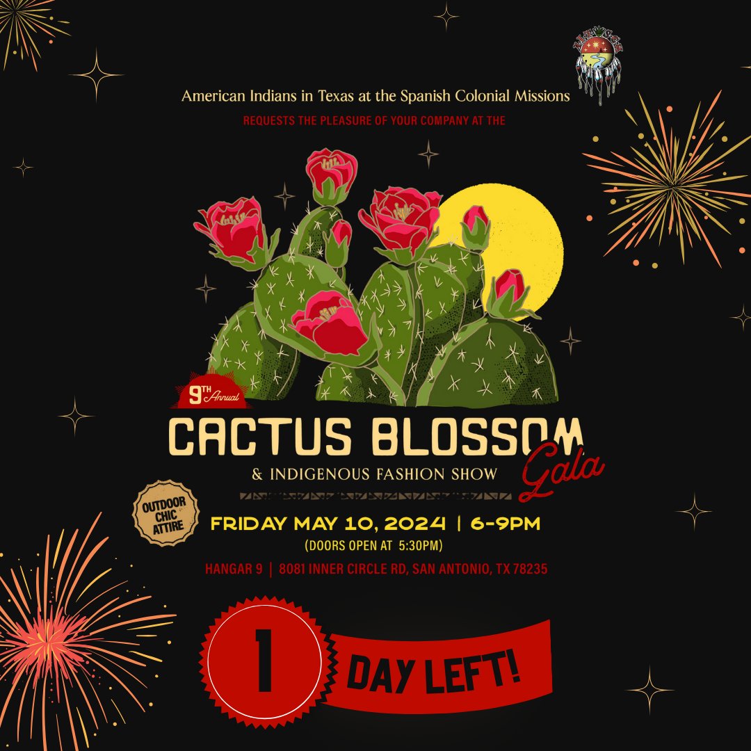 Just one day until the 9th Annual Cactus Blossom Gala and Fashion Show! We are so excited to give a platform to Indigenous designers from all across Turtle Island while raising funds for Mission of Motherhood. Get your tickets before midnight tonight! See you there!