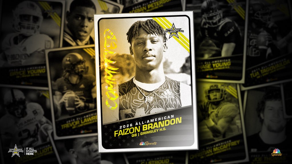 We’ve Got Fireworks 🎆 🎇 ⭐️⭐️⭐️⭐️⭐️ QB Faizon Brandon (@faizon_brandon) has accepted his invitation to the 2026 All-American Bowl #AllAmericanBowl 🇺🇸