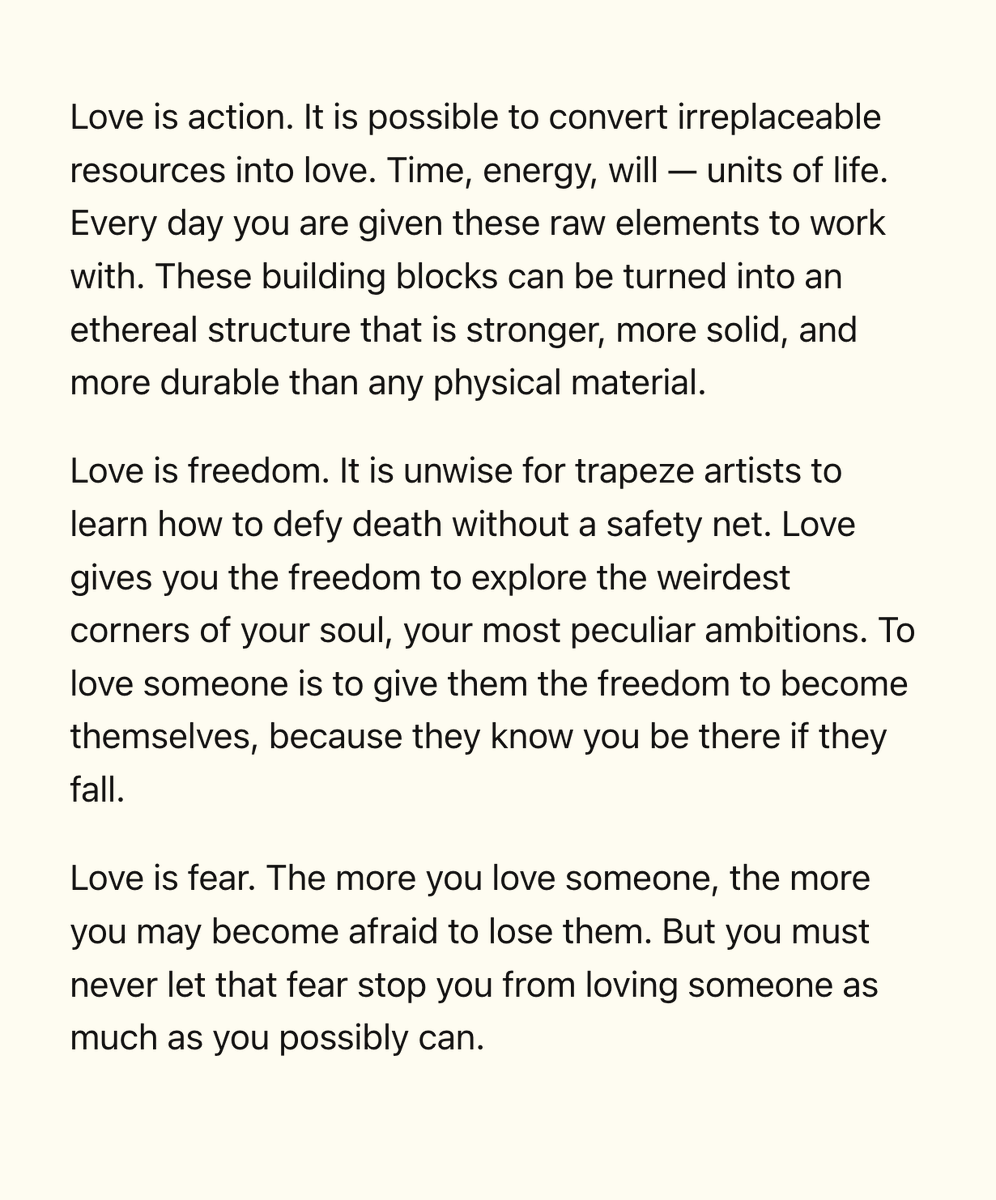 Six definitions of love Love is magic, it defies explanation. To the most rational and logical among us, this may be confusing. Its elusiveness is its significance. Love isn’t an illusion to be broken, but a miracle to bask in. Not everything needs to be understood, to be