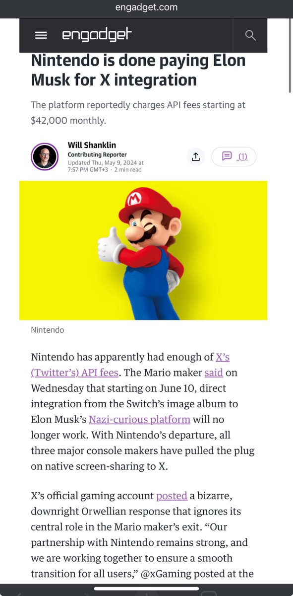 You’ve got to realize how dangerous and manipulative mainstream media framing and agenda setting can get. X/Twitter is, according to @engadget, “Elon Musk’s Nazi-curious platform”. Wow!