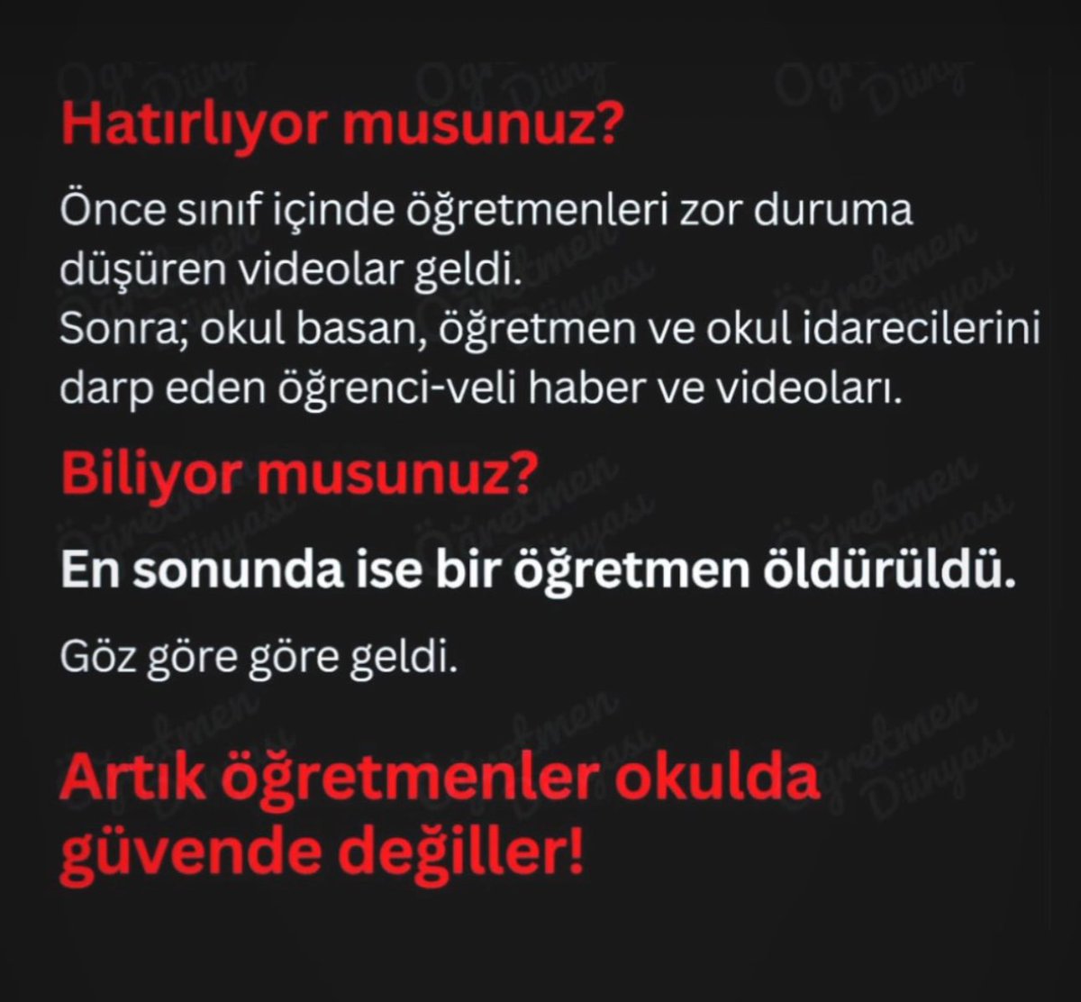 İlk değildi, gerekli düzenlemeler yapılmazsa son da olmayacak... #EgitimdeSiddeteHayir