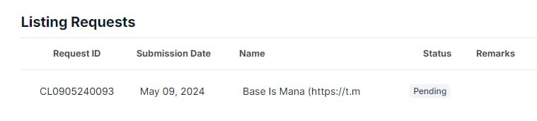 BaseIsMana's tweet photo. @coingecko applied

$MANA Request ID: CL0905240093 https://t.co/xBWkZOJjy4