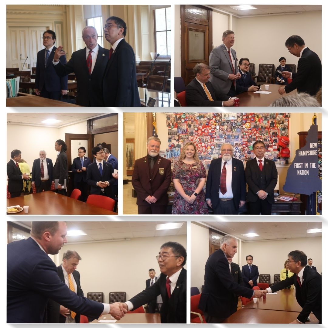 Consul General of @JPNCons_boston Ambassador Suzuki Kotaro and Deputy Consul Suguru Minoya met with many House Members/Joint Staff during their visit to the #NHStateHouse. This is believed to be the first time in history that the Japanese Consulate has addressed the House!