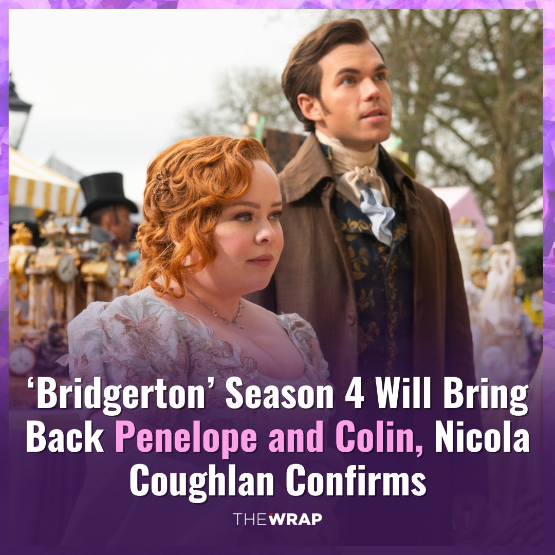 #Bridgerton Season 4 Will Bring Back Penelope and Colin 💕 'They've told us we're back for Season 4, which is super lovely … It'll be exciting,' Nicola Coughlan told TheWrap. '[We'll] pop back and have some fun for sure.' Read more: thewrap.com/bridgerton-sea…