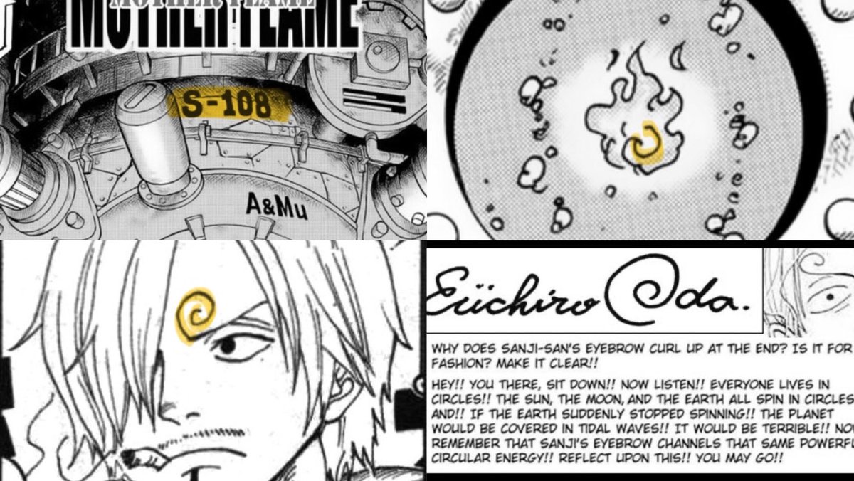 #ONEPIECE1114 

We can see 'S-108' written on the Mother Flame and it carries deep significance…

108 holds sacred value in many cultures and religions like Hinduism & Buddhism.

Also, the famous mathematician  Fibonacci said that 108 ‘represents the wholeness of existence’