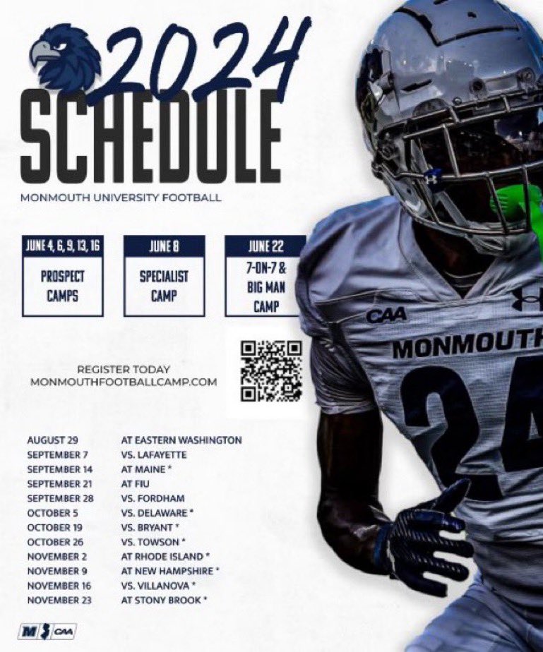Thank you @Coa_KCal for the conversation this morning. I enjoyed learning about Monmouth university. I can’t wait to attend your camp and compete!! @CoachCutrona