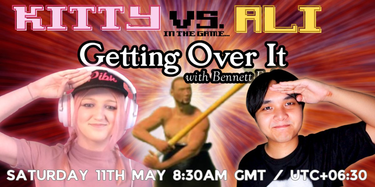 Join me and my Twitch Brother @awkwardali_ a good streamer friend to racing in *'Getting Over It!'* We'll be co-streaming it on Saturday (morning for me, afternoon for him), It should be a lot of fun, great banter and all for comical competitiveness.

#stream #twitch #costream