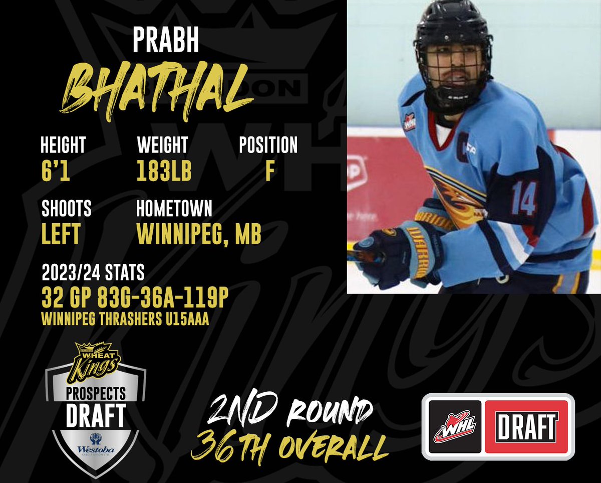 🏒🗳️THE PICK IS IN! 🏒🗳️With our second pick in the 2024 Prospects Draft, brought to you by @WestobaCU , we are pleased to select forward Prabh Bhathal from the Winnipeg Thashers! Prabh led the Winnipeg U15 AAA ranks in goals last season with 83! Welcome to Wheat City, Prabh!