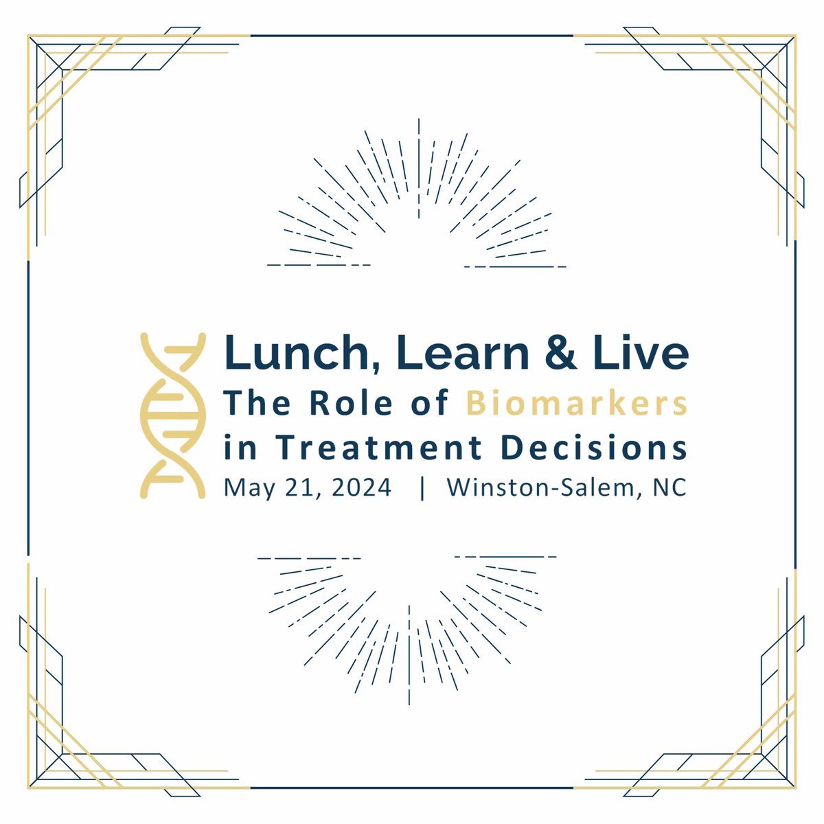 You are invited on 5/21 at 11:30 am at Graylyn Estate and Conference Center – 1900 Reynolda Road The Mews – Winston-Salem, NC to learn how knowing genomic insights into your cancer to help your doctor guide a personalized care plan. Registration is free: form.jotform.com/240774362780158