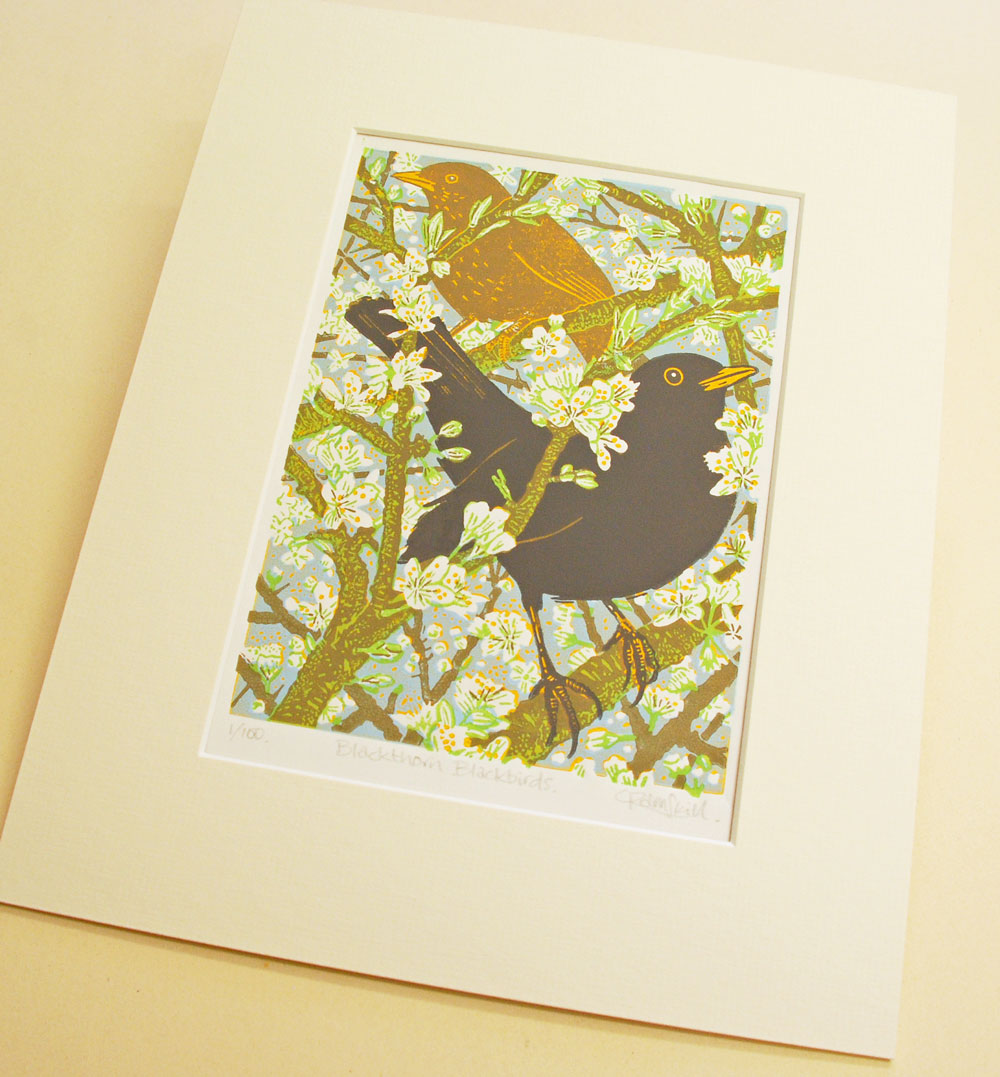 Back in the shop at last! With lots of effort at the printing press we've managed to print the next 25 in the edition of 'Blackthorn Blackbirds'. If you've had your eye on this little piece of Spring joy then best get in quick, shop link> littleramstudio.etsy.com #shopsmall