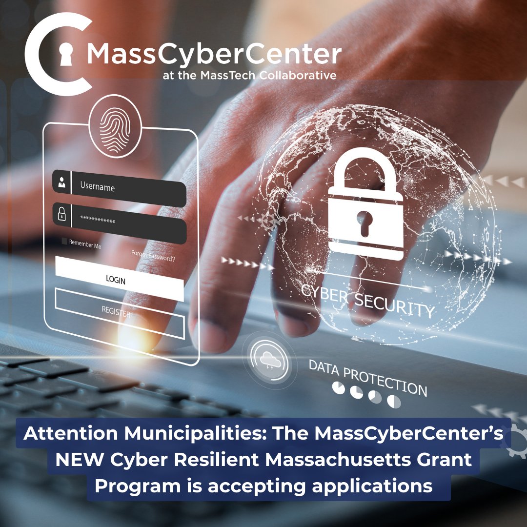 Announcing #MassCyberCenter's new Cyber Resilient Massachusetts Grant Program. #Municipalities can receive up to $25,000 for cybersecurity technology upgrades to bolster defenses against #cybersecurity threats: masscybercenter.org/news/healey-dr….