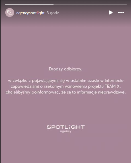 zaczęły powstawać jakieś instagramy, tiktoki etc, że niby ma wracać team x - no z bomby wygląda jak nieudolny bait spotlight od razu dementuje, że coś takiego ma mieć miejsce