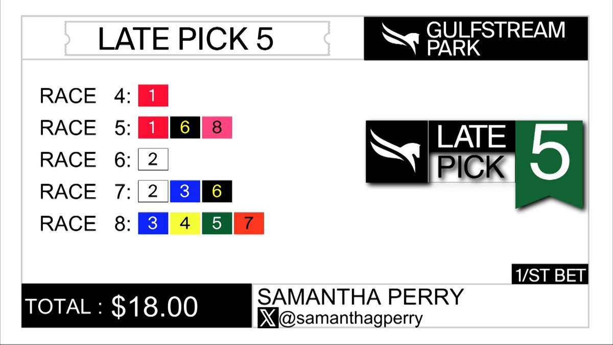 Late pick 5 coming up!