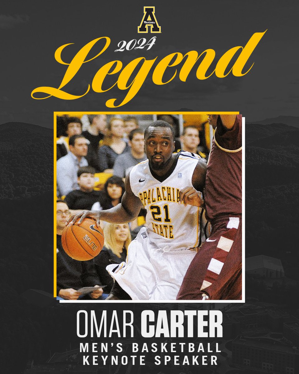 𝓐𝓹𝓹 𝓢𝓽𝓪𝓽𝓮 𝓛𝓮𝓰𝓮𝓷𝓭 Excited to welcome back @AppStateMBB alum @Omarcarter21 as a Legend and our keynote speaker on June 21! 🏀 2011 All-SoCon 🏀 2012 App State leading scorer 🏀 Founder of the @ocfoundationinc REGISTER: goapp.st/Legends24