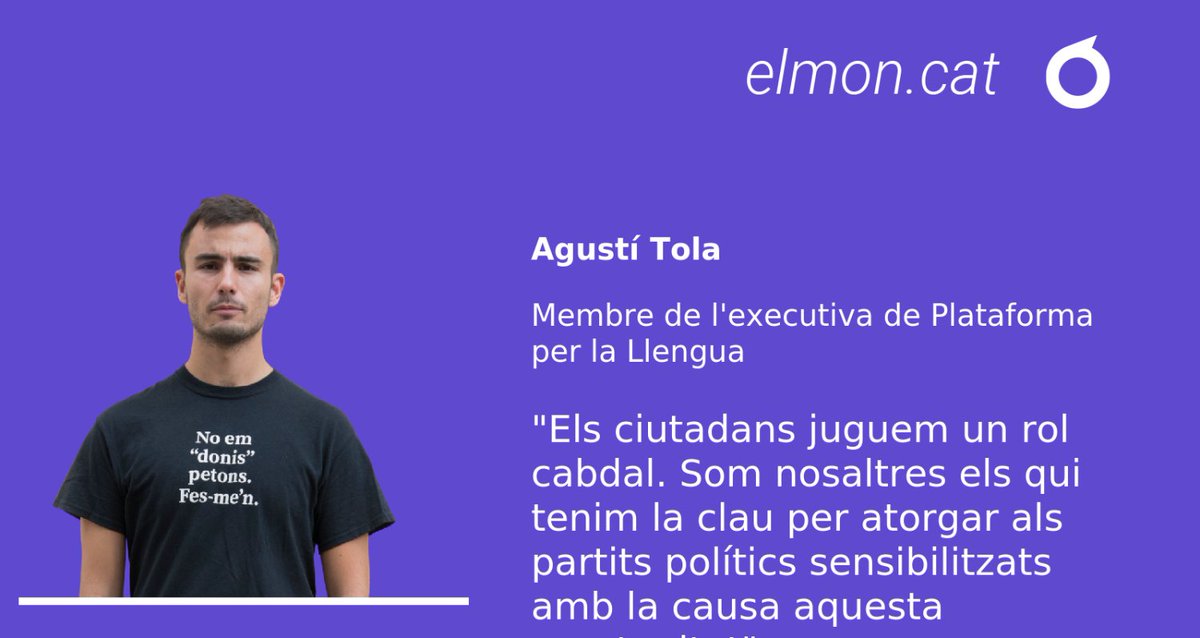 🔵 OPINIÓ | '12-M, vota per la llengua', article d'@agustitola, membre de l'executiva de Plataforma per la @llenguacat elmon.cat/opinio/12-m-vo…