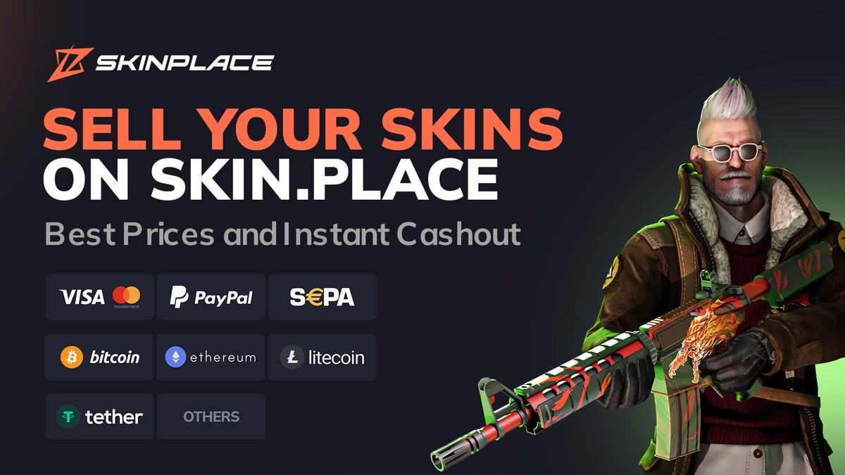 ⚡️The plan is simple:
1. You sell ✔️
2. Choose your Cash out method ✔️
3. You withdraw ✔️
p.skin.place/xplace for 3% bonus on your sales🤑
   #csgogiveaway #csgogiveaways #skinplace #csgo #csgoskins #csgoknife