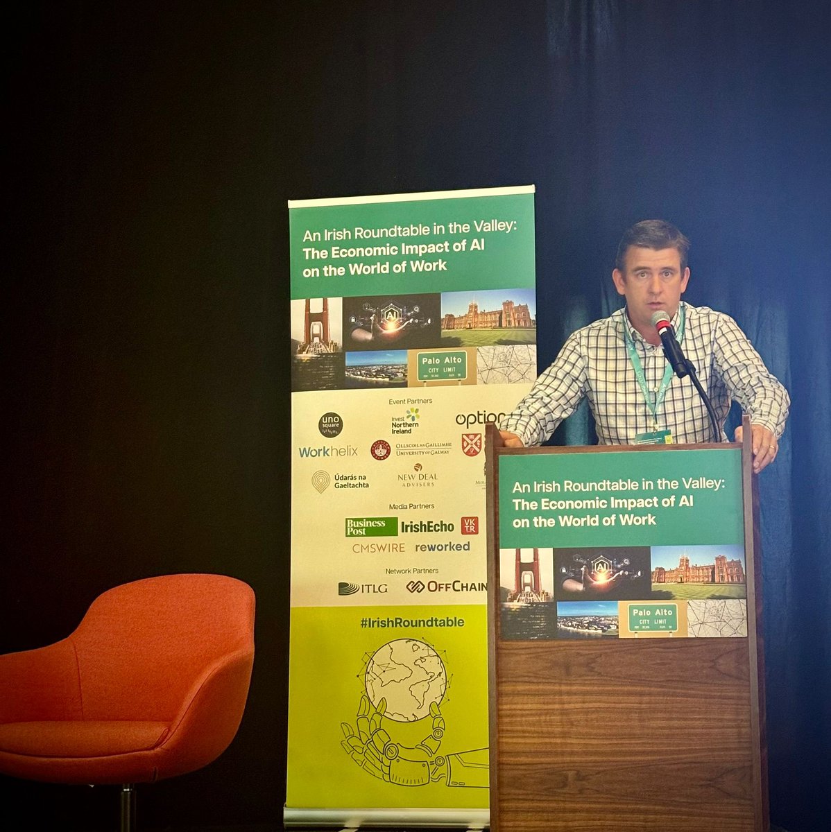 newbelfast's tweet photo. Liam Reidy President at United Irish Cultural Center in San Francisco outlining plans for new build Irish Centre at #IrishRoundtable in the Valley @IrishCenterSF The most ambitious & vital project across all of Irish America today. https://t.co/al3Cjfs6v1