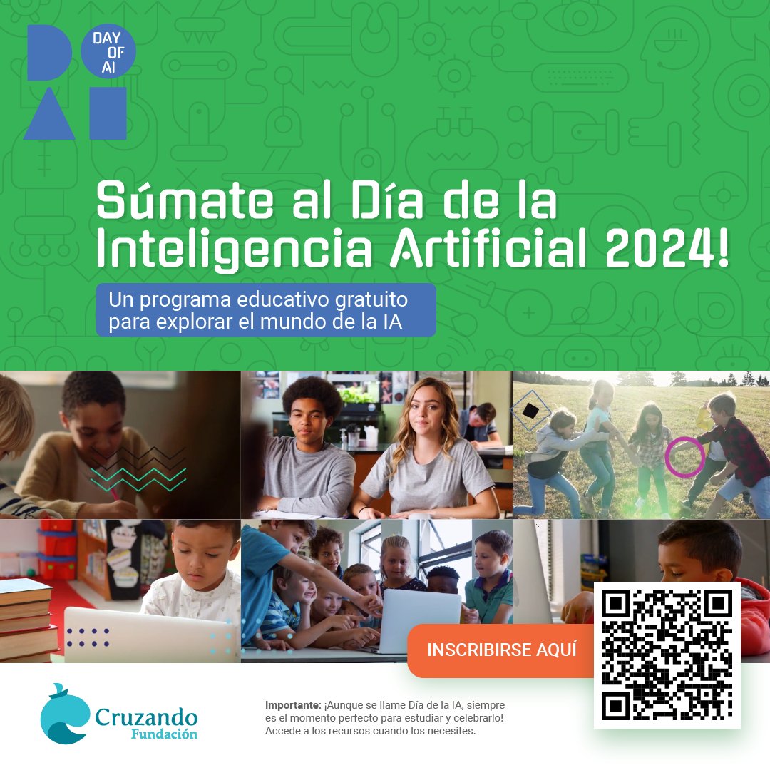 ¡Inscríbete en el Día de la #InteligenciaArtificial en la Educación! Acceso gratuito al plan de estudios diseñado por #MIT RAISE. Actividades para todos los niveles educativos. Inspira a tus #estudiantes en el futuro de la IA. Regístrate en👉diadelainteligenciaartificial.org