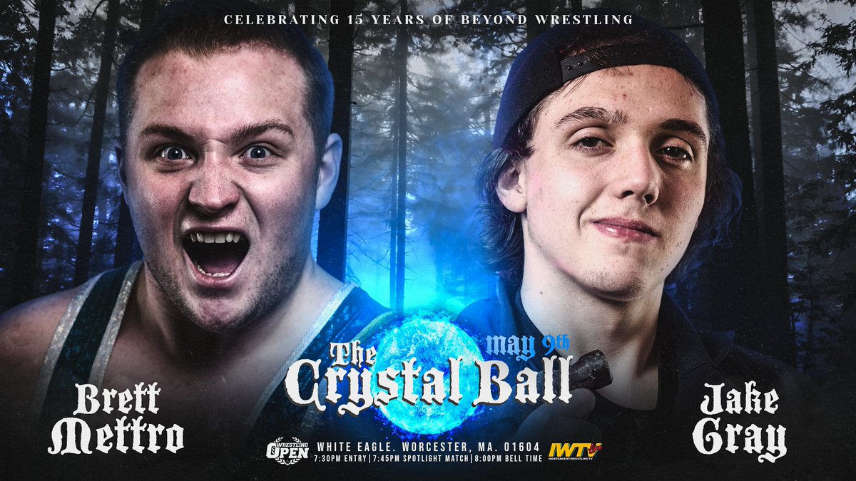BREAKING: Two students from the first graduating class of @BIOProWrestling will go 1-on-1 at @WrestlingOpen! Tickets & Lineup: beyondwrestlingonline.com/crystalball @BrettMettro64 faces @PWHandyman in tonight's Spotlight Match streaming live for free at YouTube.com/BeyondWrestling at 7:45pm ET.